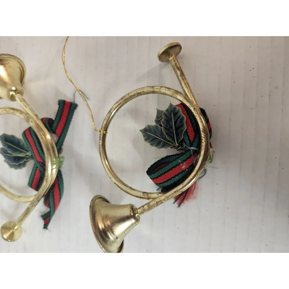 Lot Of 2 Small French Horns Chistmas Decoration